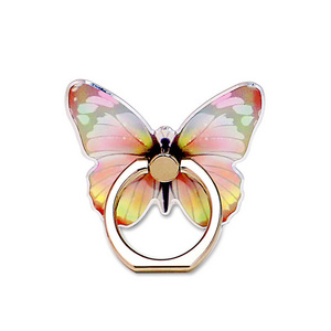 Rotating Metal Universal Acrylic Ring Buckle Mobile Phone Holder Cell-phone Ring Butterfly Wing Phone Grip