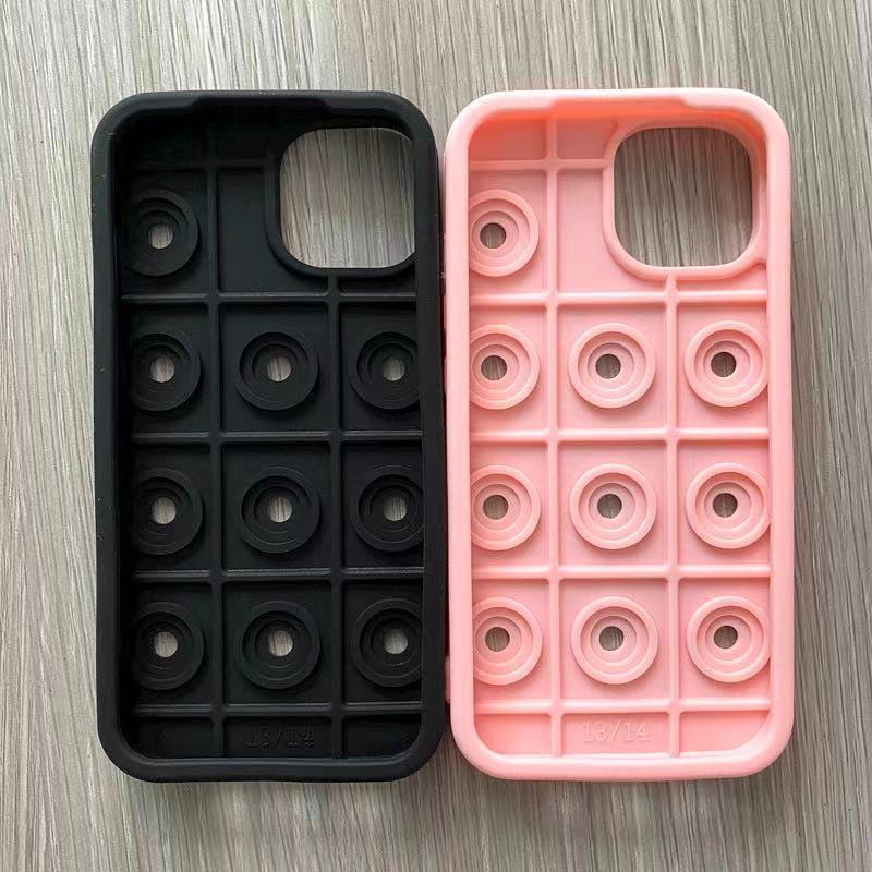 Hole Shell DIY Phone Case Soft Silicone Cell Phone Case with Holes for iPhone 15 14 Pro Max 13 12 11 Funny Shoe Case Summer 2023