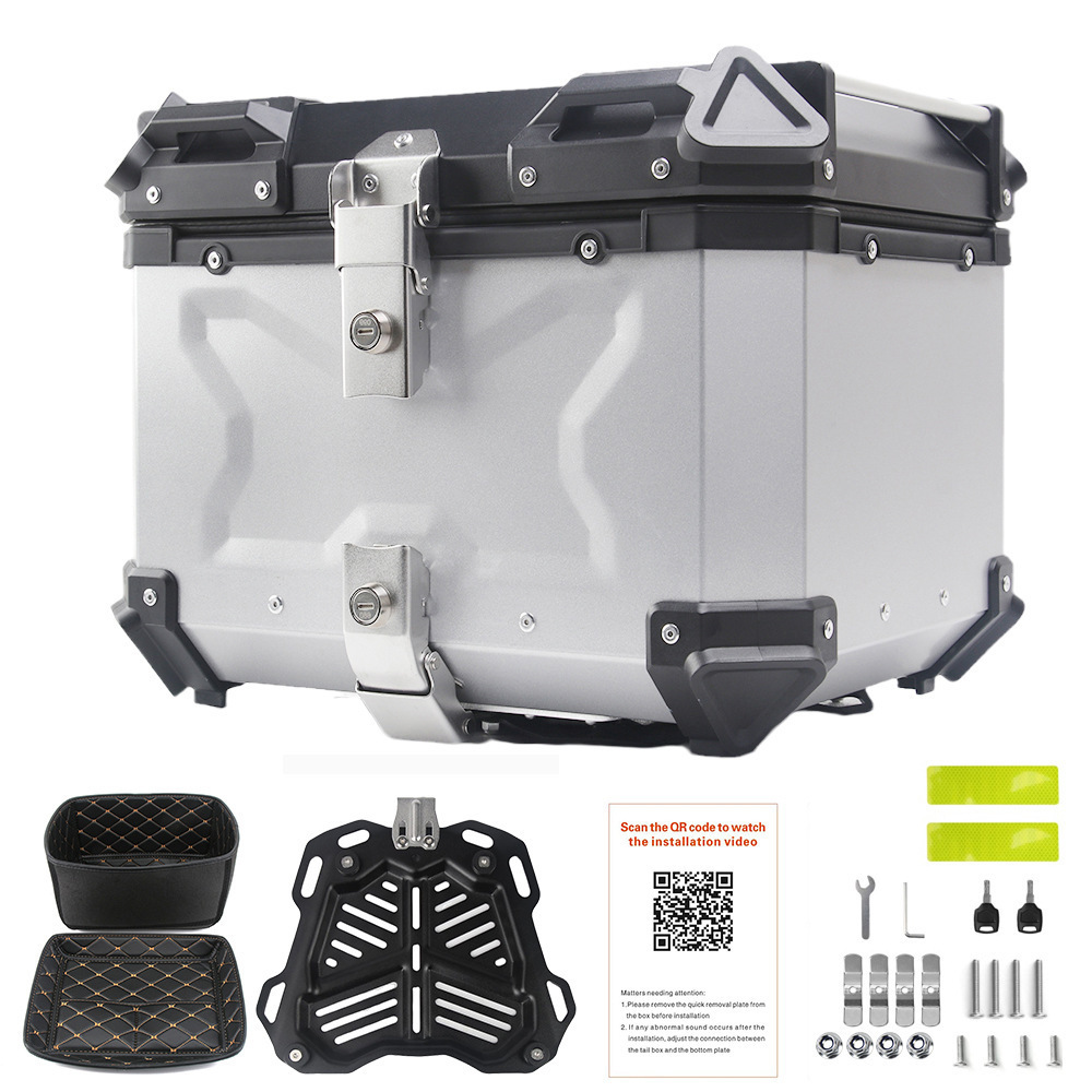 Para top Rear Metal Waterproof and crash-proof Stickers Luggage Trunk Delivery Case 36L 55L 80L Aluminum motorcycle tail boxes