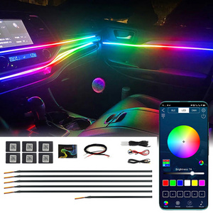 Qeedon Acrylic Chasing RGB Auto Atmosphere Light All In 1 LED Strip Interior Decorative Lamp APP Control Car Ambient Light