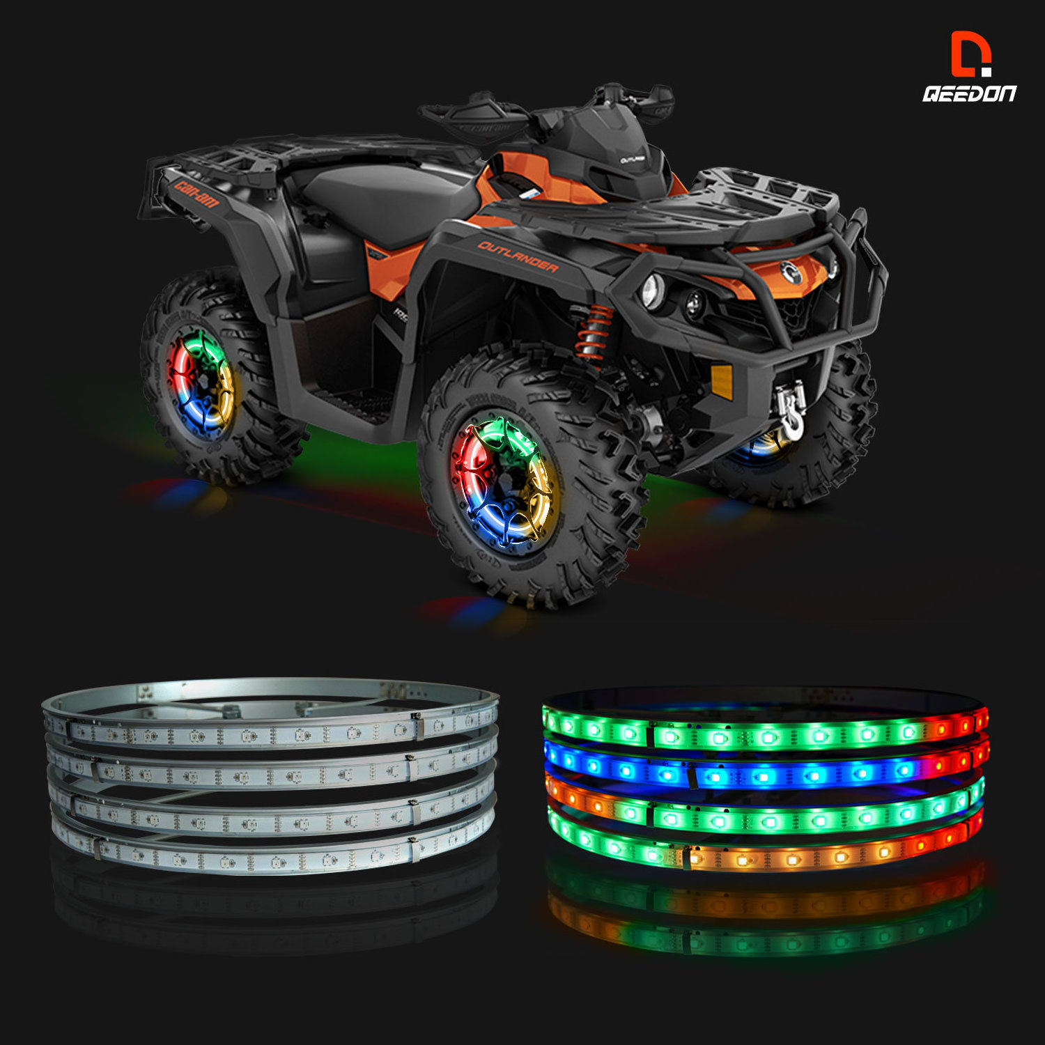 2021 Newest Golf Carts LED rim kit car off road light tyre rim LED for Truck well rim  light led light wheel