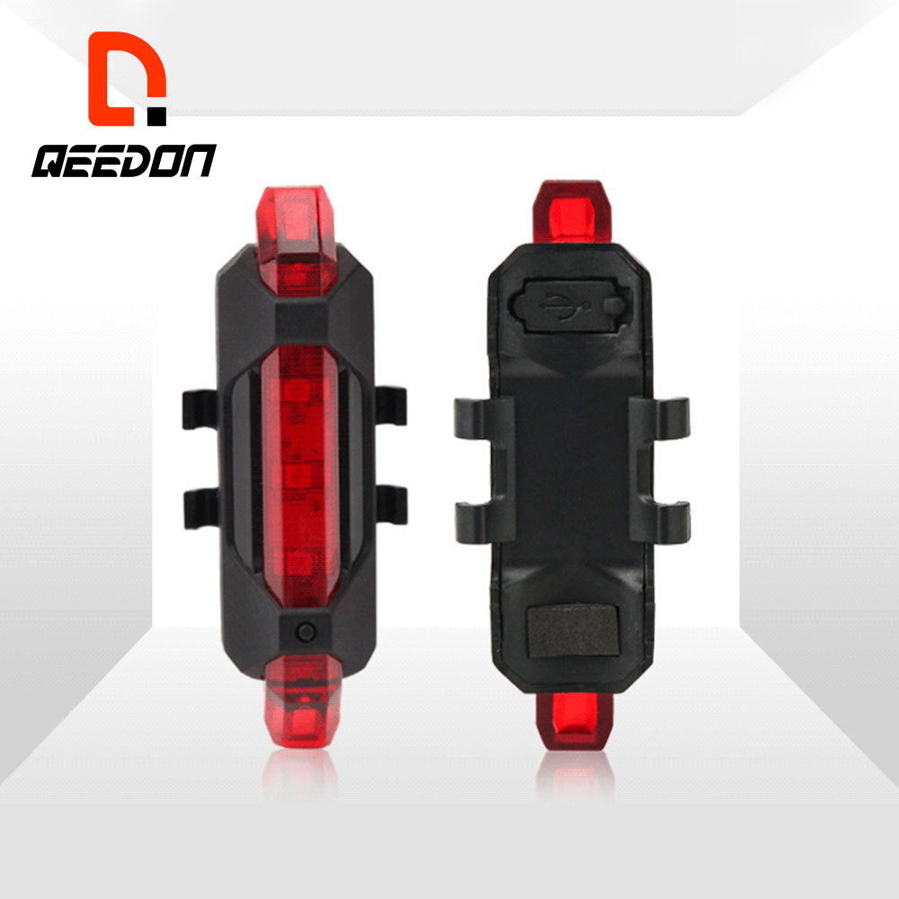 Qeedon bicycle light led red strobe bike tail light bicycle Brake USB Mount Bracket light for bicycle usb rechargeable