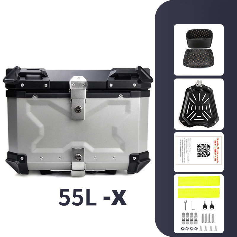 Para top Rear Metal Waterproof and crash-proof Stickers Luggage Trunk Delivery Case 36L 55L 80L Aluminum motorcycle tail boxes