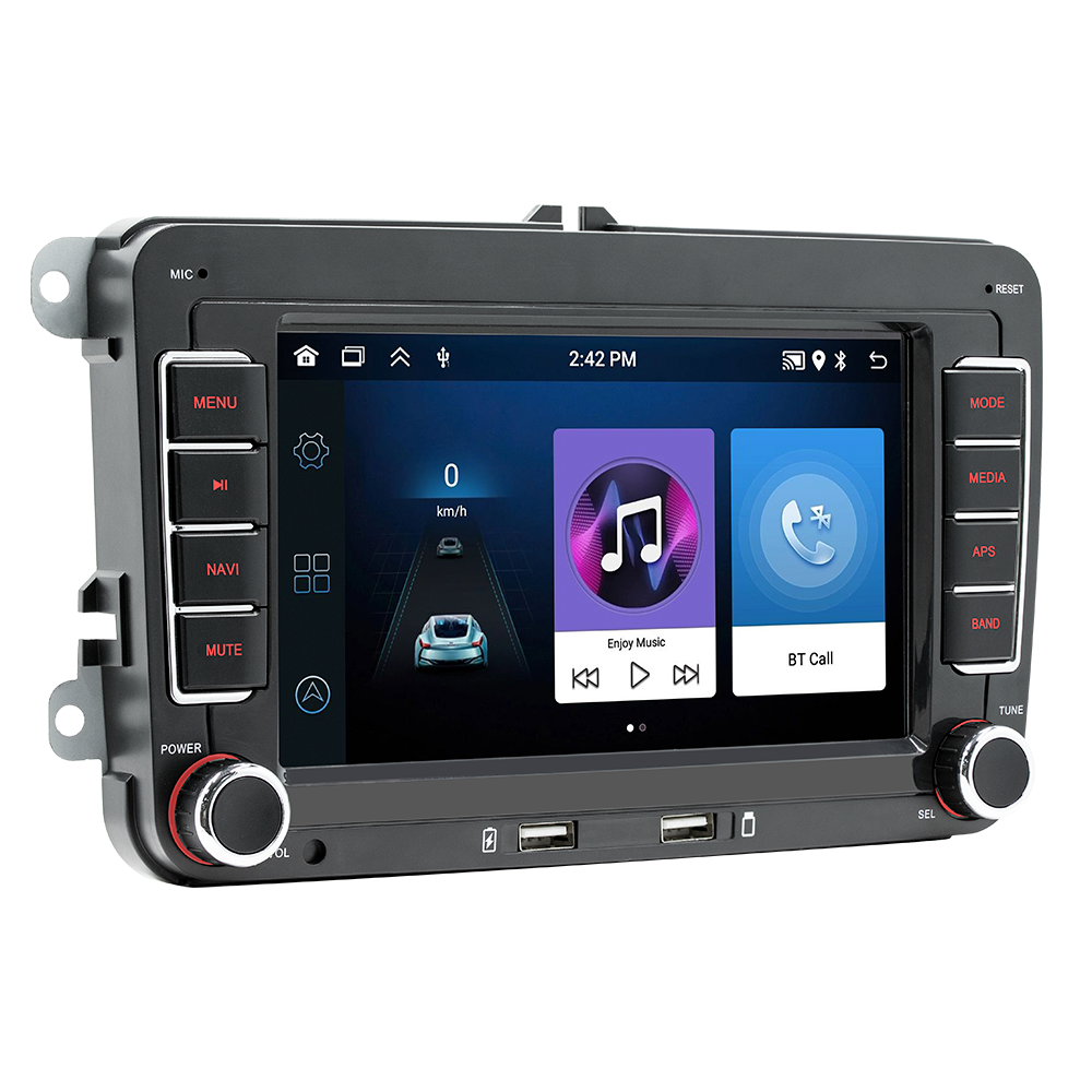 Double Rearview camera Android 12 With IPS Screen Universal Touch Screen Gps Radio Stereo 7 Inch Video 1 Din Car Dvd Player