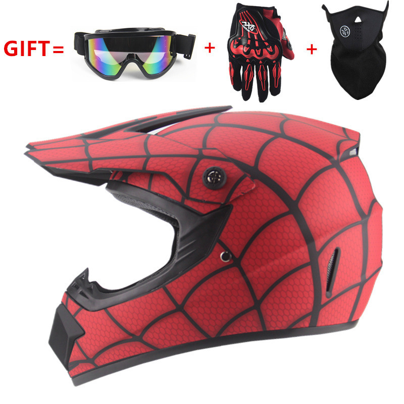 High End Spider Man Cool Spiderman Decals Adult ATV Cascos Dirt Bike With Glasses Downhill Full Face Motorcycles Helmets