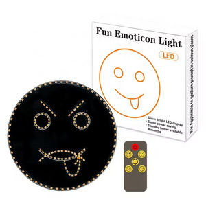 Car LED fun expression rear end collision prevention warning light Car gesture lights can switch modes, smiley light