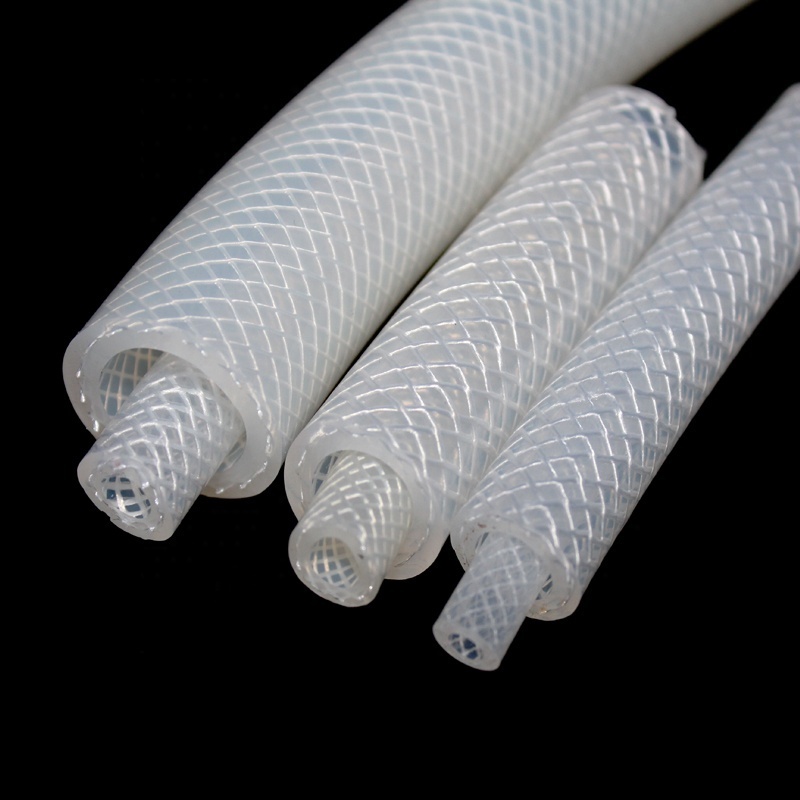 High-transparency high pressure medical grade smooth braided silicone rubber tubes braided silicon hose pipe