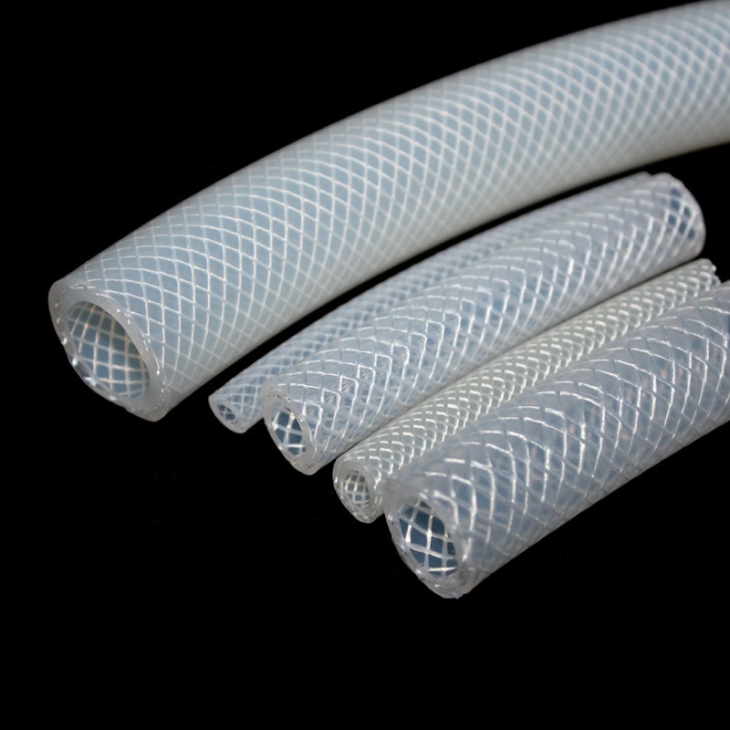 High-transparency high pressure medical grade smooth braided silicone rubber tubes braided silicon hose pipe