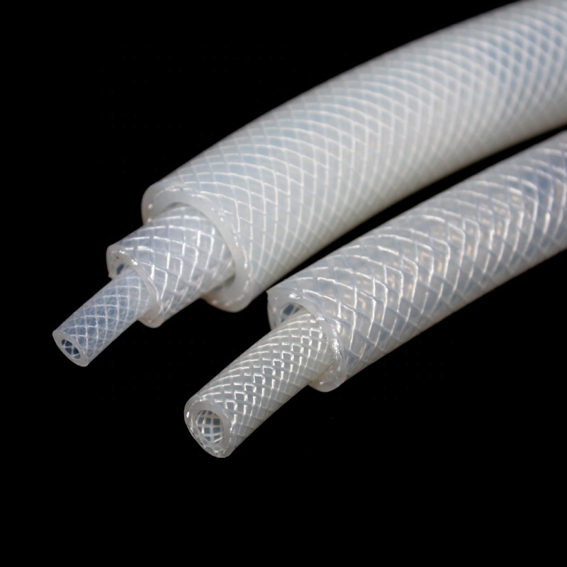 High-transparency high pressure medical grade smooth braided silicone rubber tubes braided silicon hose pipe