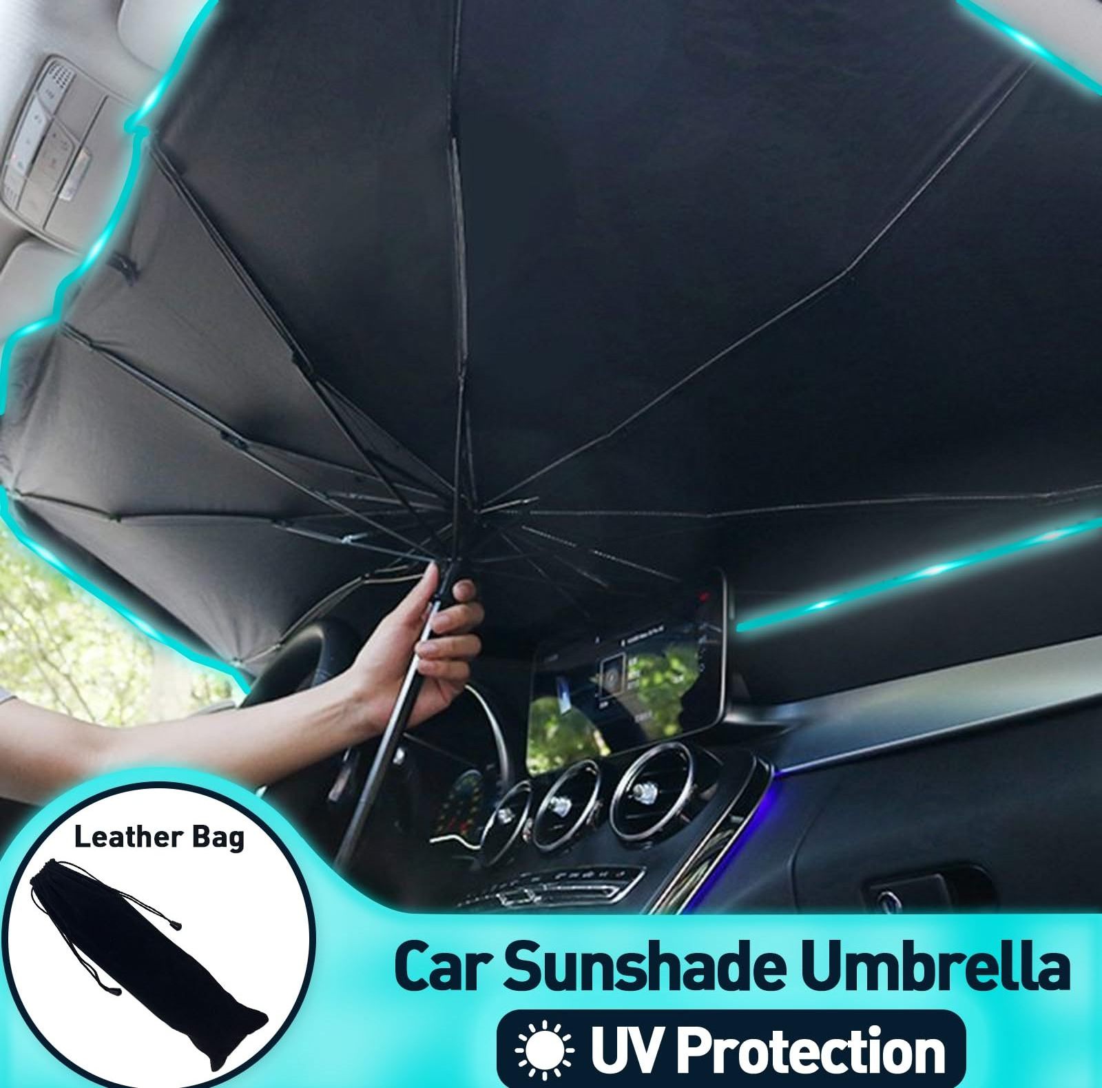 Custom Car Windshield Sun Shade Umbrella - Foldable Car Umbrella Sunshade Cover UV Block Car Front Window