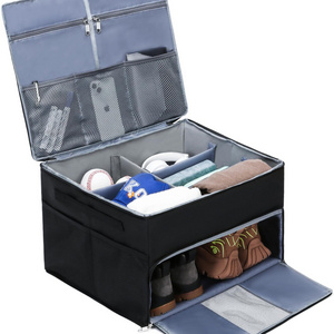 Factory Custom Golf Trunk Organizer for Car Large Golf Shoe Bag with Air Vent,Foldable Golf Bag Storage Box