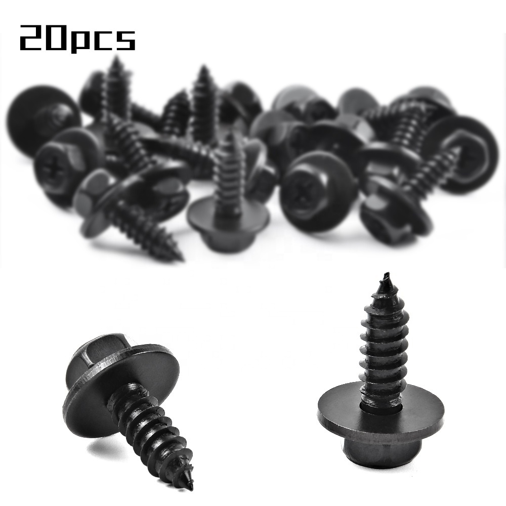 20Pcs 10mm Hex Head Screw Bolt 90159-60498 M6.1 x 19mm Fender Linder Bumper Fastener Screw for Toyota Camry RAV4 and Lexus ES GS