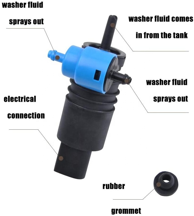 QWP130 Windshield Wiper Washer Pump Wiper Washer motor for Jeep, Dodge, Chrysler, Volkswagen, Audi, BMW, Chevrolet, Ford