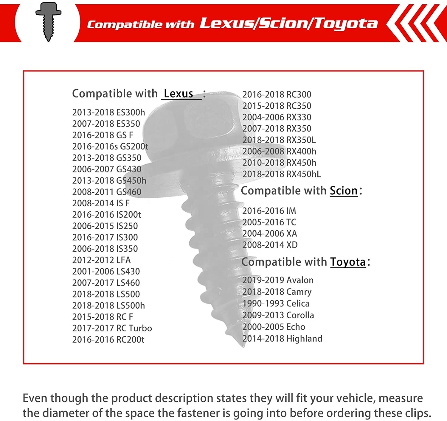 20Pcs 10mm Hex Head Screw Bolt 90159-60498 M6.1 x 19mm Fender Linder Bumper Fastener Screw for Toyota Camry RAV4 and Lexus ES GS