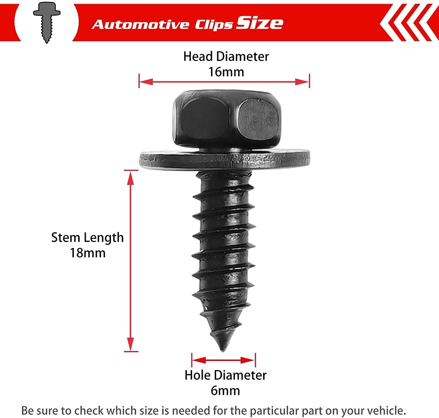 20Pcs 10mm Hex Head Screw Bolt 90159-60498 M6.1 x 19mm Fender Linder Bumper Fastener Screw for Toyota Camry RAV4 and Lexus ES GS