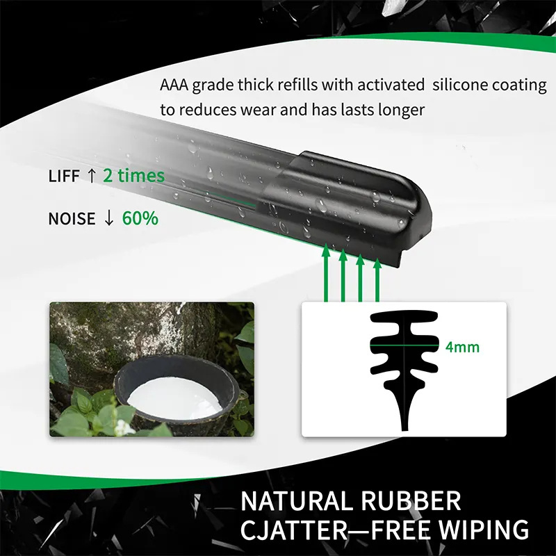 Wholesale Car Auto Universal Soft Silicone Rubber Refills Window Windshield Windscreen Wipers Blade