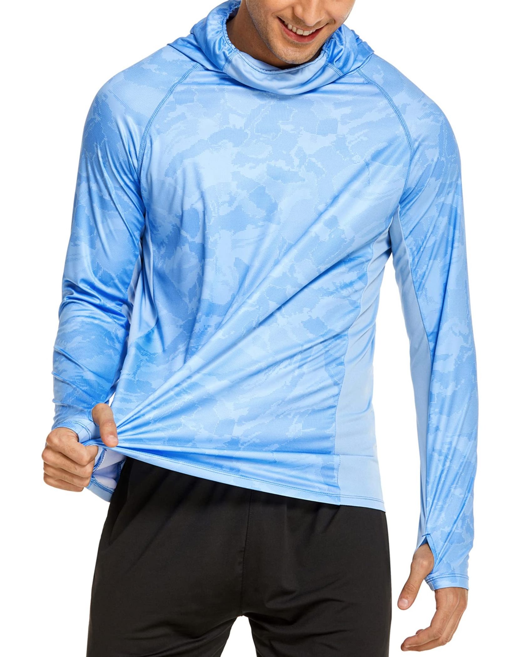 Hot Selling Wholesale Sublimated Sun Protection Long Sleeve Hooded Fishing Shirts