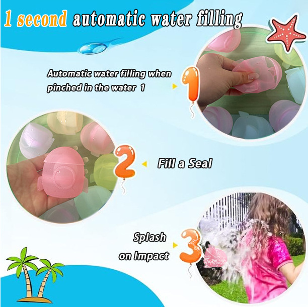 2024 Hot selling Summer Children's Outdoor Silicone Reusable Water Ball Summer Water Balloon Water explosion ball