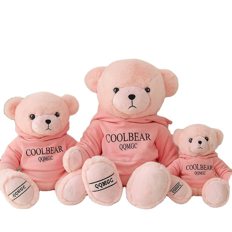 Cool Bear Doll Cute Teddy Bear Plush Toy Pillow for Girl's Birthday Gift