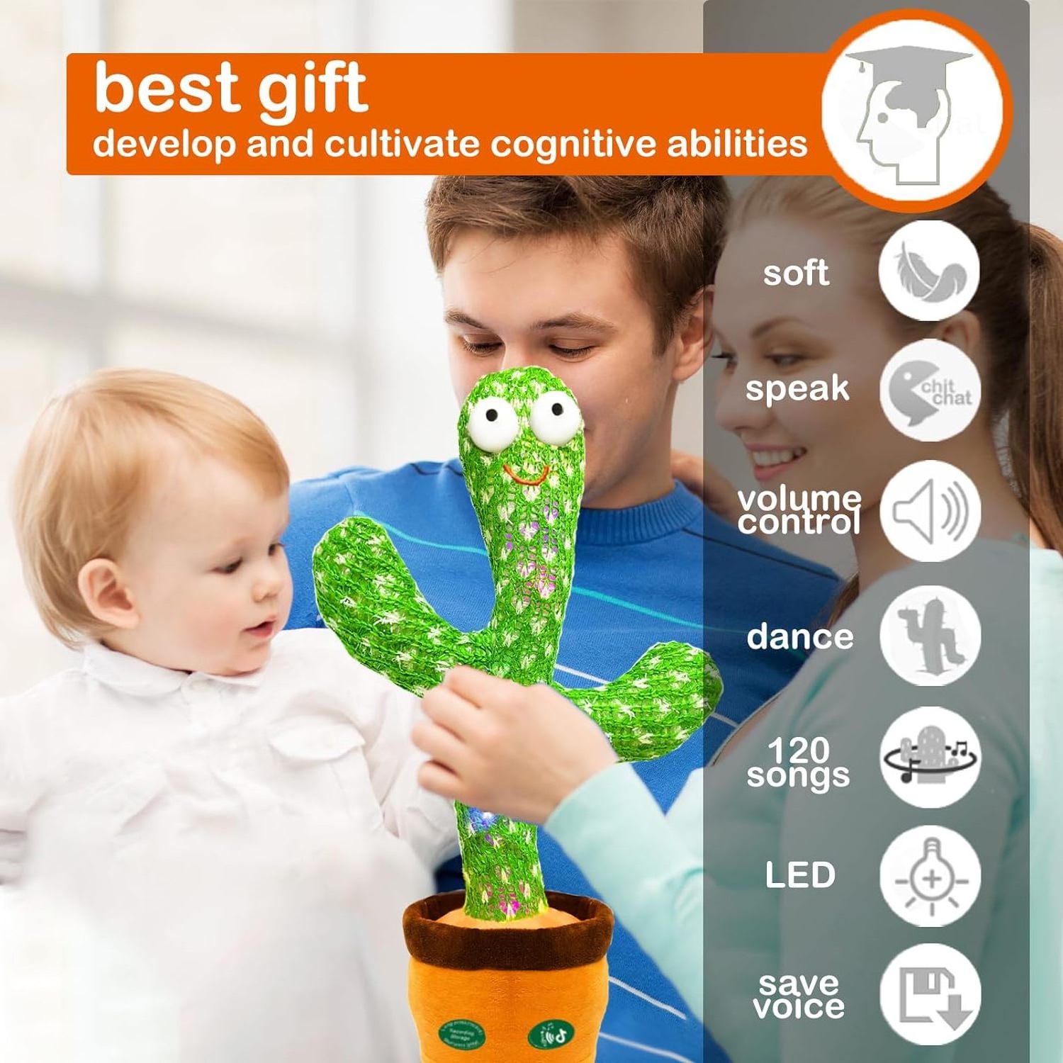 Wholesale Plush electric Talking Cactus dolls Dancing Cactus Bailarin Education Kids Cactus Toy With Song