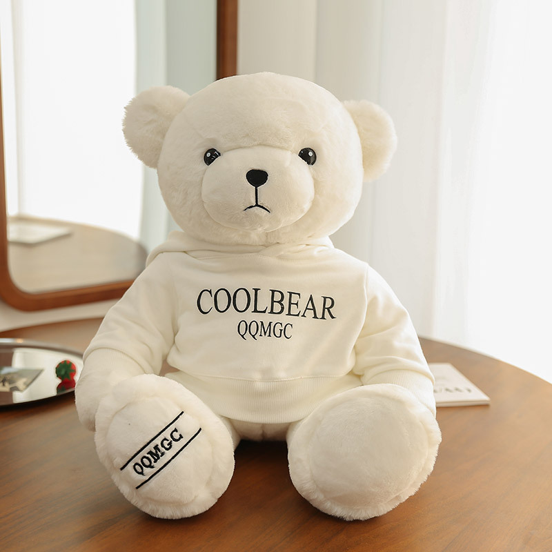 Cool Bear Doll Cute Teddy Bear Plush Toy Pillow for Girl's Birthday Gift