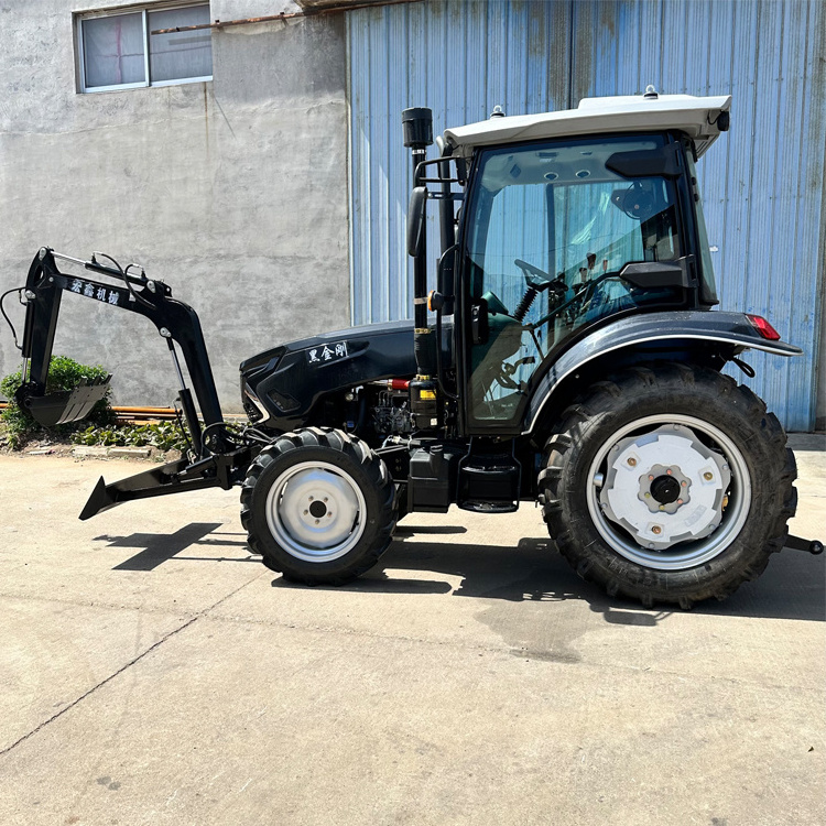 Compact Small Mini  80hp Backhoe Loader Tractor with Front End Loader and Backhoe