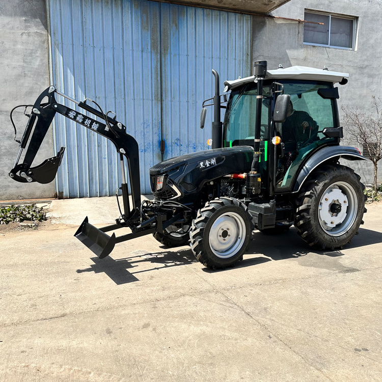 Compact Small Mini  80hp Backhoe Loader Tractor with Front End Loader and Backhoe