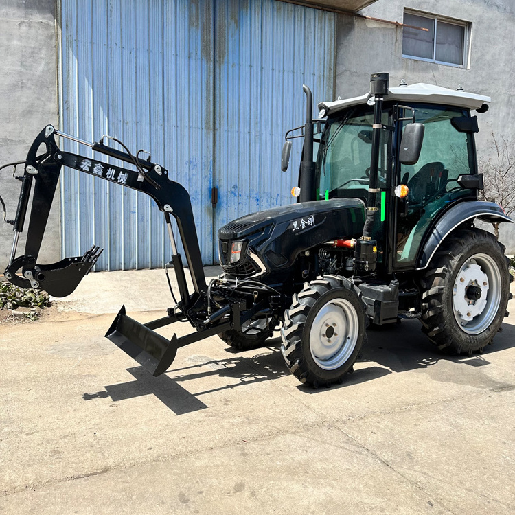 Compact Small Mini  80hp Backhoe Loader Tractor with Front End Loader and Backhoe