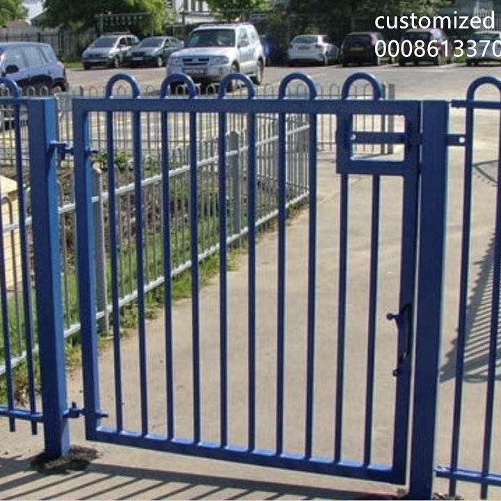 Loop Aluminum Gate Powder Coating Fencing Gates Outdoor Metal Steel tubular Fences Modern Wrought Iron Zinc Steel Fence