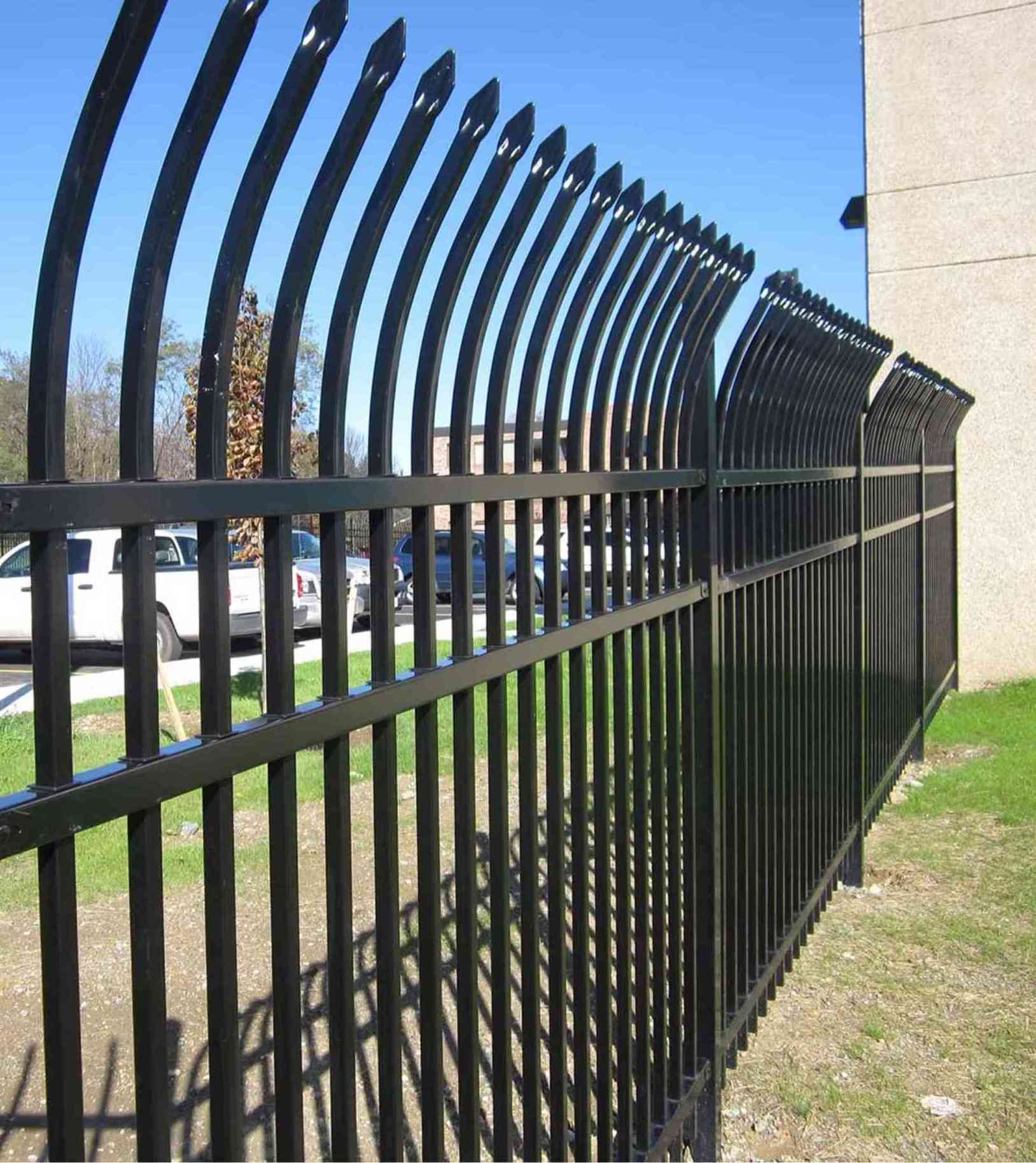 Factory Supply 40CM*70CM Tall Picket Fence Sample Wrought Iron Zinc Privacy  Panels Curved Top  Zinc Steel Fence Sample