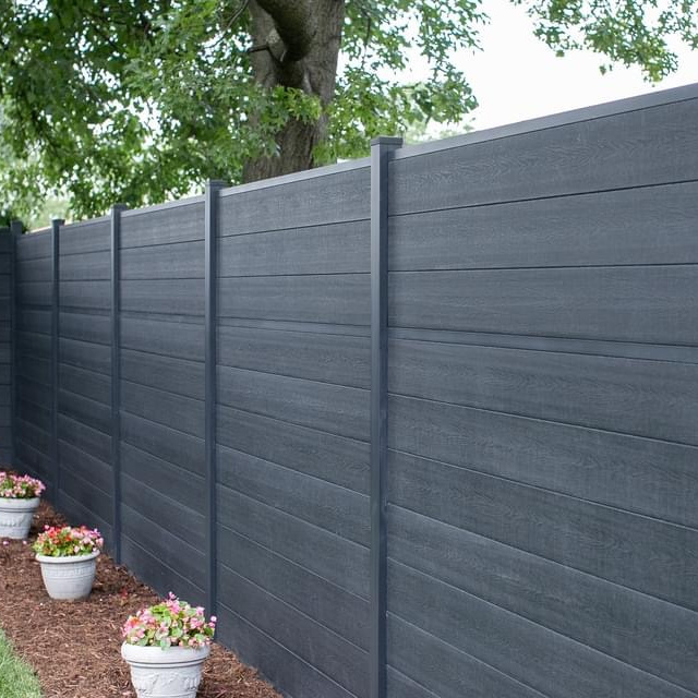 Wood Plastic Composite Garden  Fence Boards  WPC Composite Fencing Outdoor Fence Aluminum Post