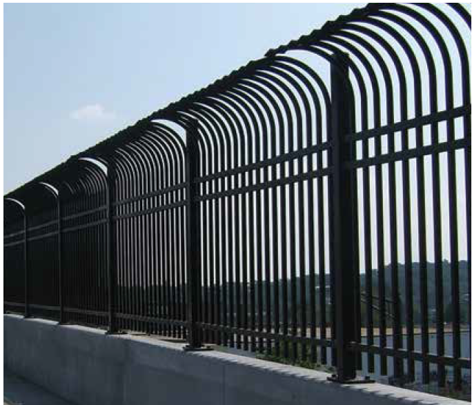 Factory Supply 40CM*70CM Tall Picket Fence Sample Wrought Iron Zinc Privacy  Panels Curved Top  Zinc Steel Fence Sample