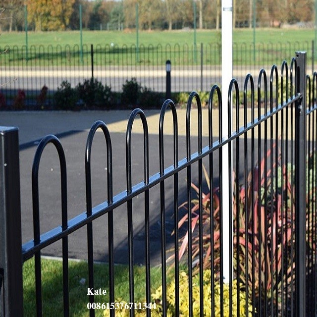 Loop Aluminum Gate Powder Coating Fencing Gates Outdoor Metal Steel tubular Fences Modern Wrought Iron Zinc Steel Fence