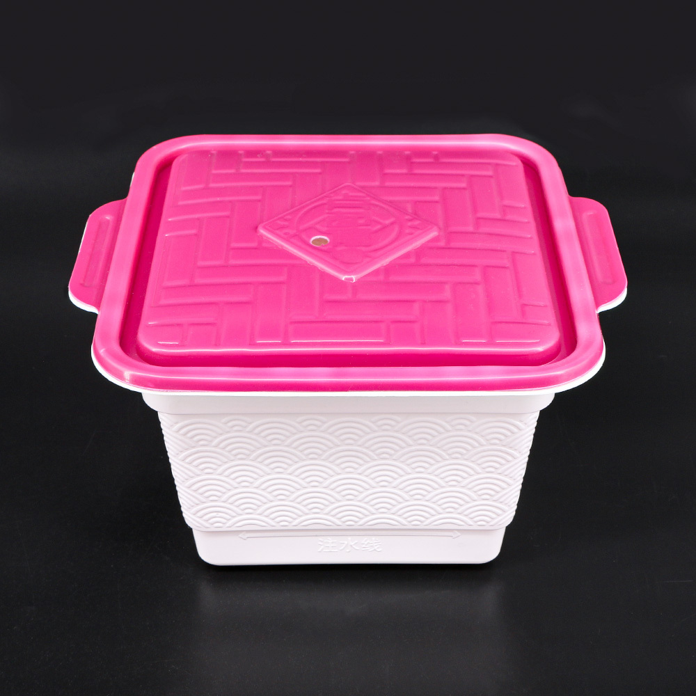 Custom Microwave Safe Container Self Heating Hot Pot Food Bento Box High Temperature PP Plastic Square Container Bowl with Lid