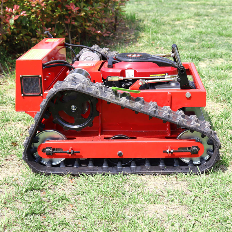 Dam steep slope land reclamation crawler mower small orchard climbing robot lawn mower price