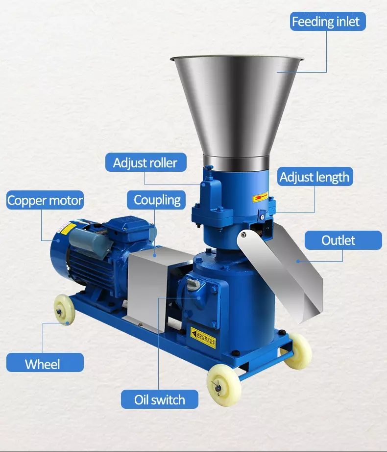 Factory direct sales Mini wood sawdust pellet making machine Corn grain beans straw grass hay mill pelletizer roller machines