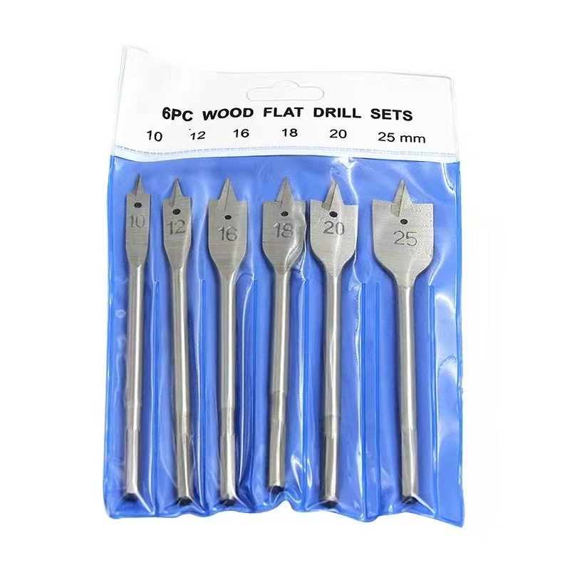 6PC three-pointed hexagonal handle woodworking keyhole flat drill hole opener set