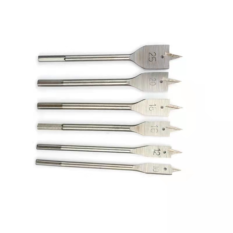 6PC three-pointed hexagonal handle woodworking keyhole flat drill hole opener set