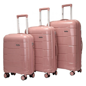 Customized 20" 24" 28inches PP Luggage Sets Trolley Suitcase Luggage travelling Bags With 4 Wheel For Long Distance Travel