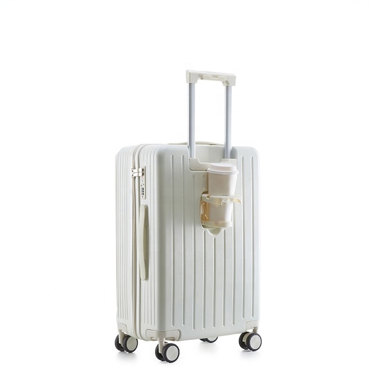 Sale case Suitcase Front Open Travel Luggage with Usb Charger and Cup Holder Smart Trolley Bag luggage with Phone Bracket