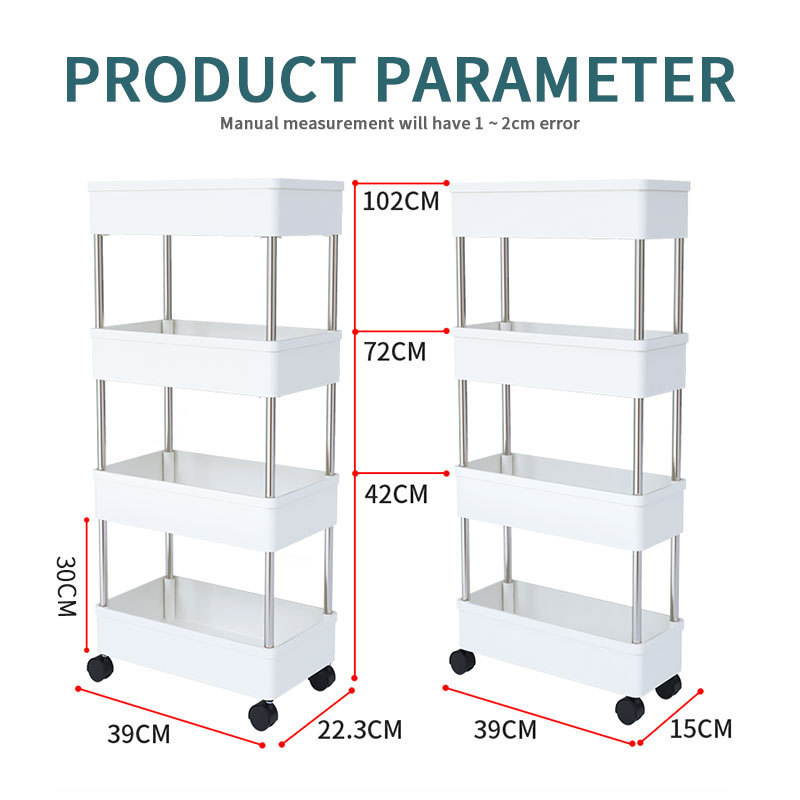 Amazon hot Slim Storage Shelf Cart Removable Mobile Shelving Rolling Utility rack Trolley Narrow space Storage Organizer