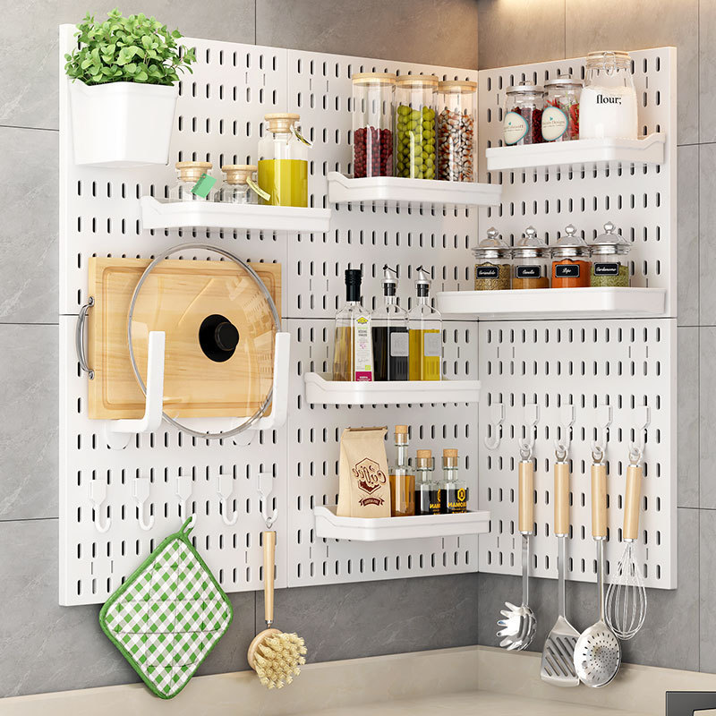 Household Hole-free Hole Board Shelf Kitchen Bedroom Storage Display Hole Board Wall Organizer