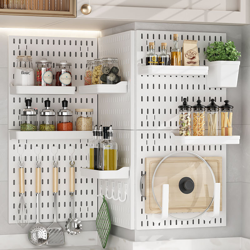 Household Hole-free Hole Board Shelf Kitchen Bedroom Storage Display Hole Board Wall Organizer