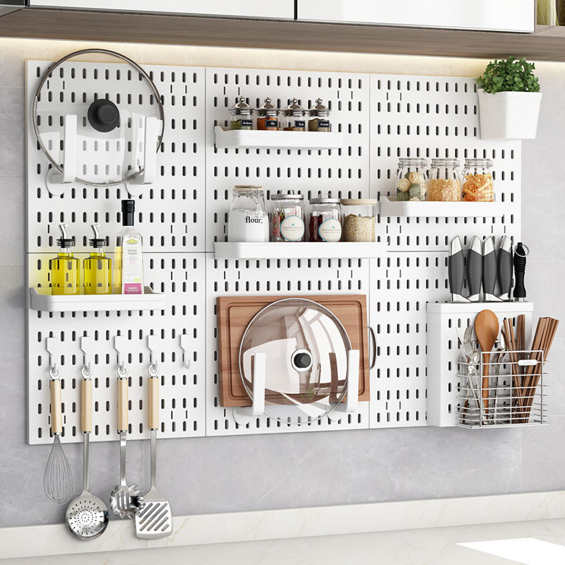 Household Hole-free Hole Board Shelf Kitchen Bedroom Storage Display Hole Board Wall Organizer