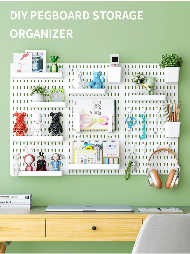 Hot sales Peg Board wall organizer clear pegboard rack black  pegboard hooks accessories pegboard display