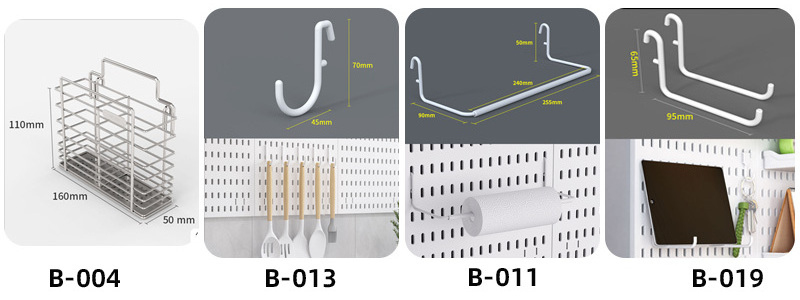 Hot sales Peg Board wall organizer clear pegboard rack black  pegboard hooks accessories pegboard display