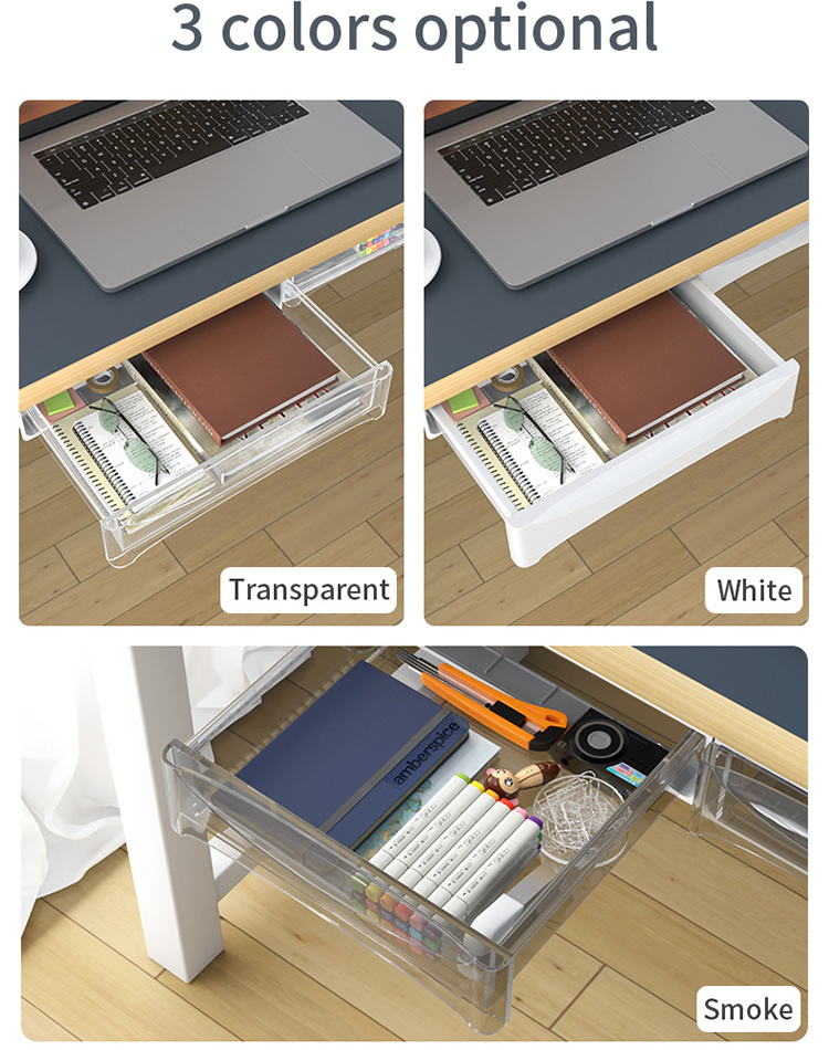 Attachable Under Desk Storage Drawer  Large Self-adhesive Hidden Pencil Box Office Organizers And Storage Drawers