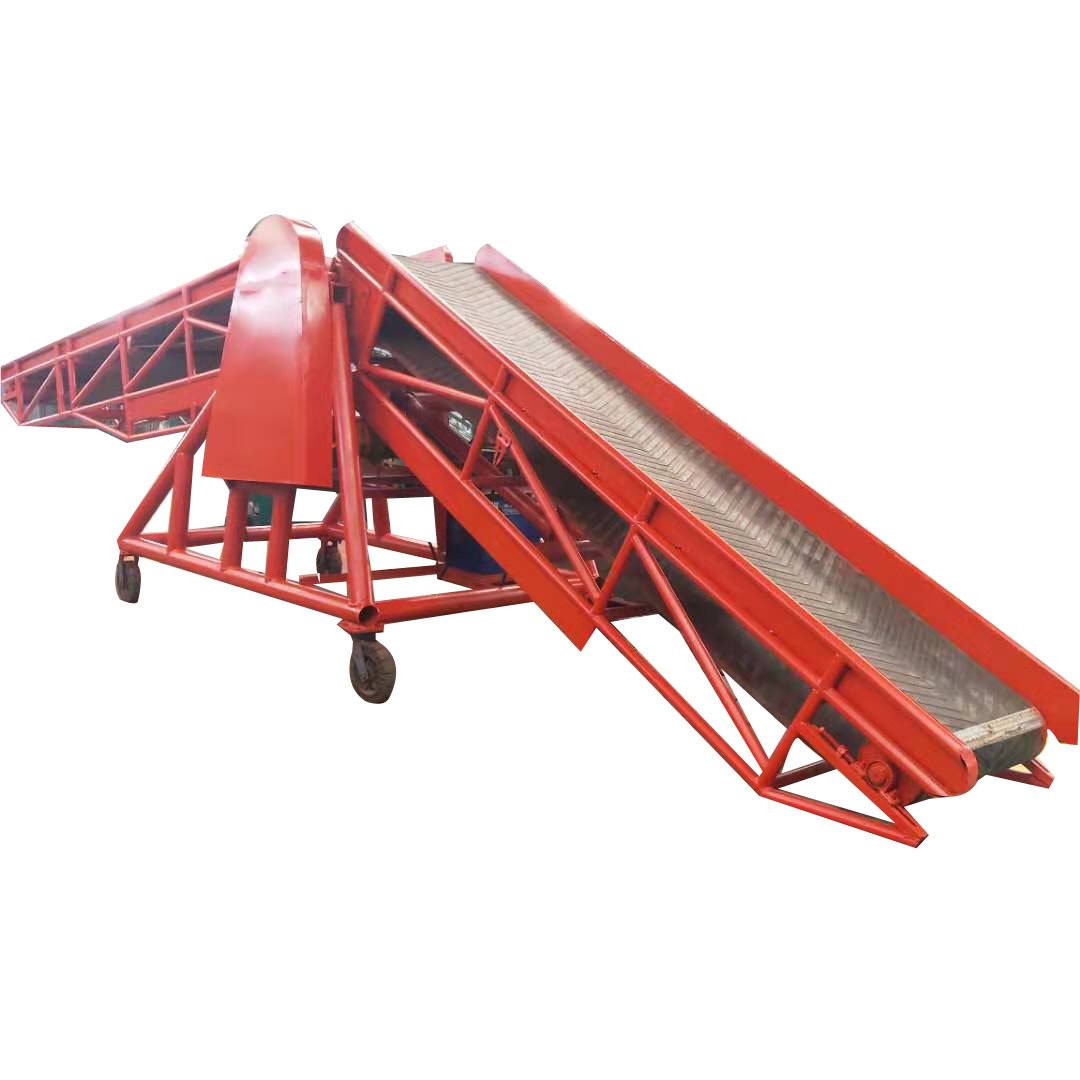 Bagged cassava starch handling car belt conveyor Belt conveyor for cement loading and unloading trucks