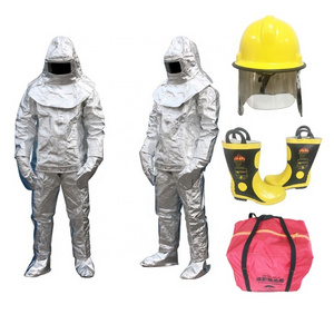 CCS approved 1000 degree Aluminized Fire Suit with fire helmet and fire boots