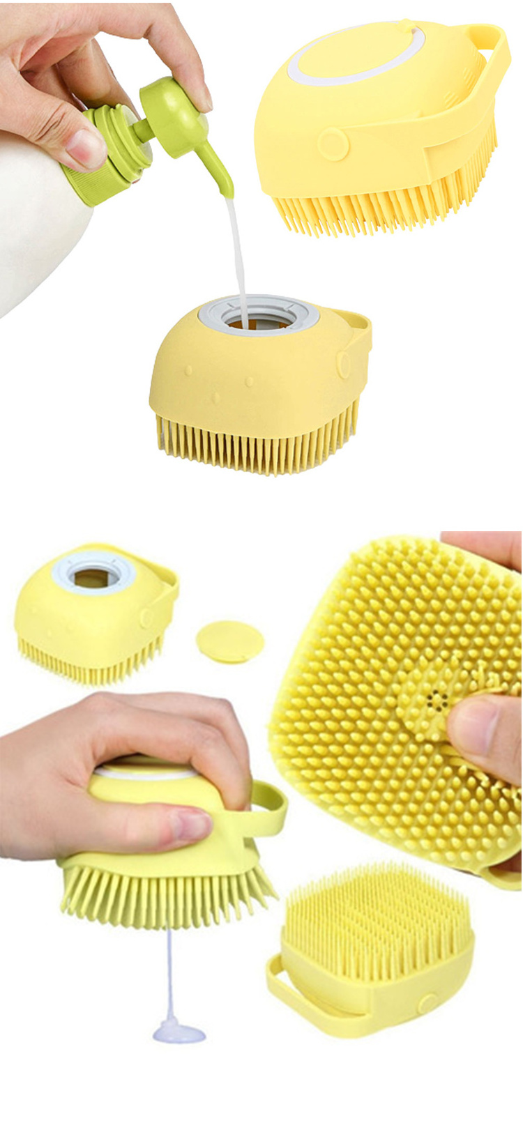 Eco Friendly Shower Body Skin Bath Scrubber Soft Exfoliating Brush Filling Liquid Bath Silicone bathing Brush